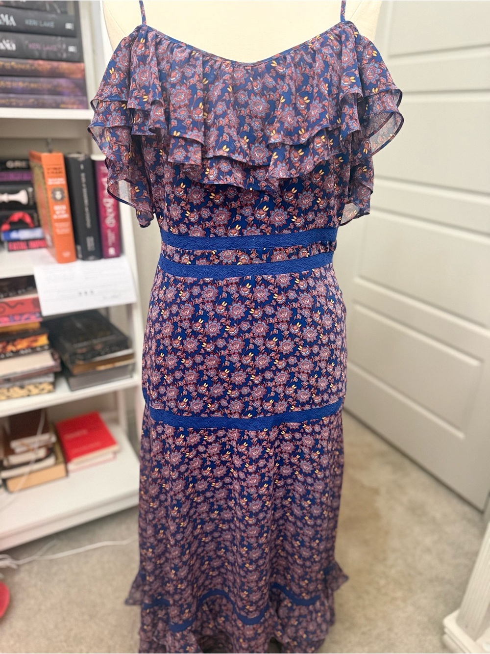 Rebecca Minkoff Women’s Navy Floral Boho Maxi Dress - Picture 3 of 6